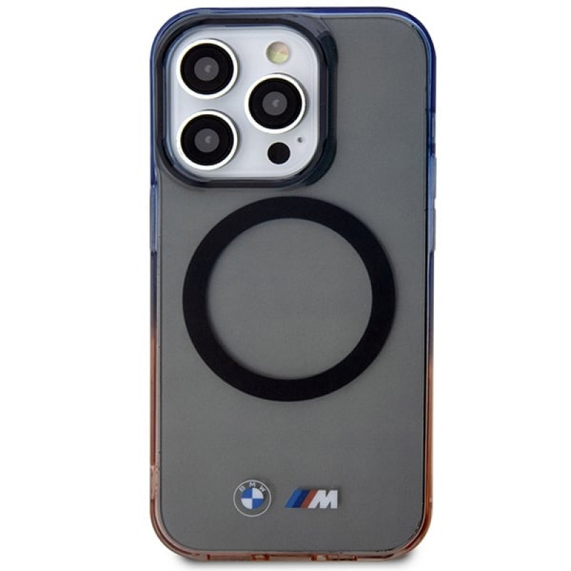 BMW BMHMP14LHTGE Gradient Bumper MagSafe Hardcase-Hülle für Apple iPhone 14 Pro, grau