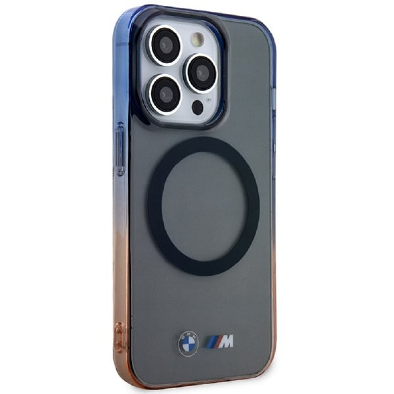 BMW BMHMP14LHTGE Gradient Bumper MagSafe Hardcase-Hülle für Apple iPhone 14 Pro, grau