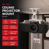 Maclean MC-200 W Deckenhalterung für Projektoren, Stahl, 54–320 mm, bis 13,5 kg, weiß
