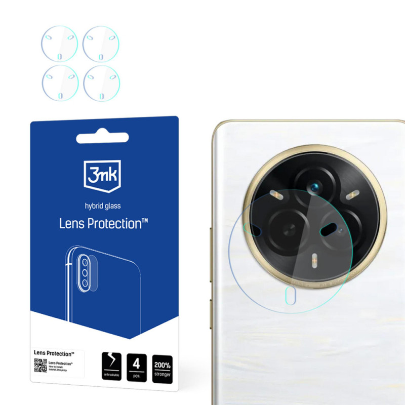 3MK Lens Protection Realme 14 Pro Kameraobjektiv-Schutz aus Hybridglas (4 Stk.)