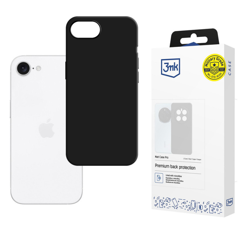 3MK Matt Case Pro Apple iPhone 16e / 17e Hülle, schwarz