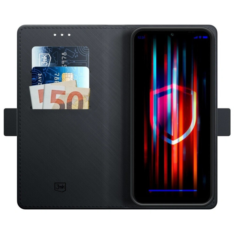 3MK Wallet Case Flip-Handyhülle für Samsung Galaxy S25 Edge, schwarz