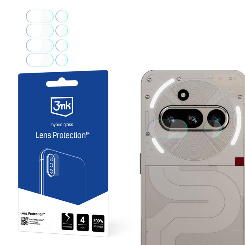3MK Lens Protection Hybridglas für Kameralinse des Nothing Phone (3a) (4 Stk.)