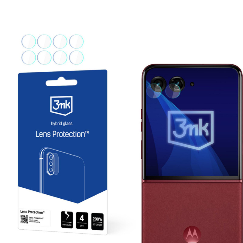 3MK Lens Protection Hybridglas Kameraobjektivschutz für Motorola Razr 60 Ultra (4 Stk.)