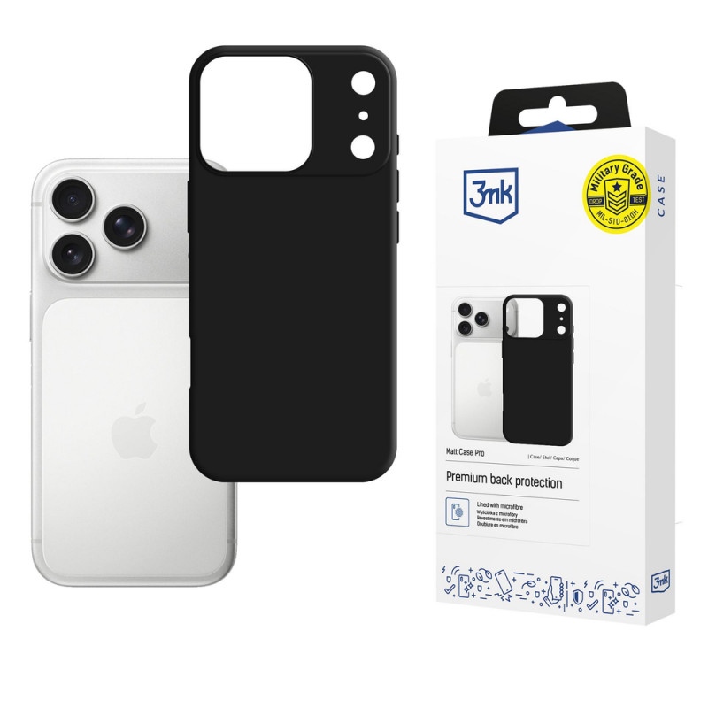 3mk Matt Case Pro Hülle für Apple iPhone 17 Pro Max, mattschwarz
