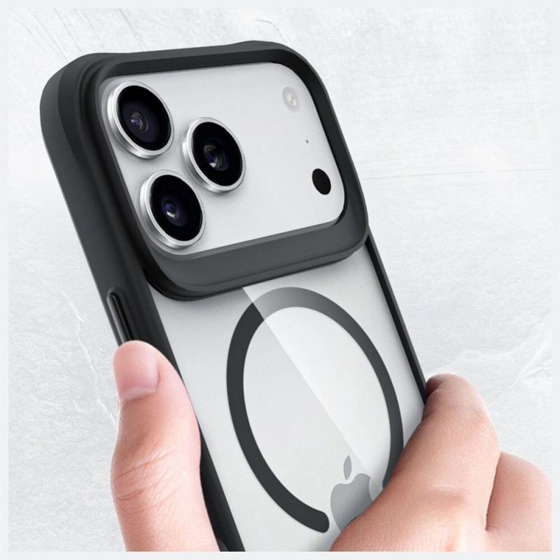 3mk Satin Armor MagCase Hülle für Apple iPhone 17 Pro Max, transparent schwarz