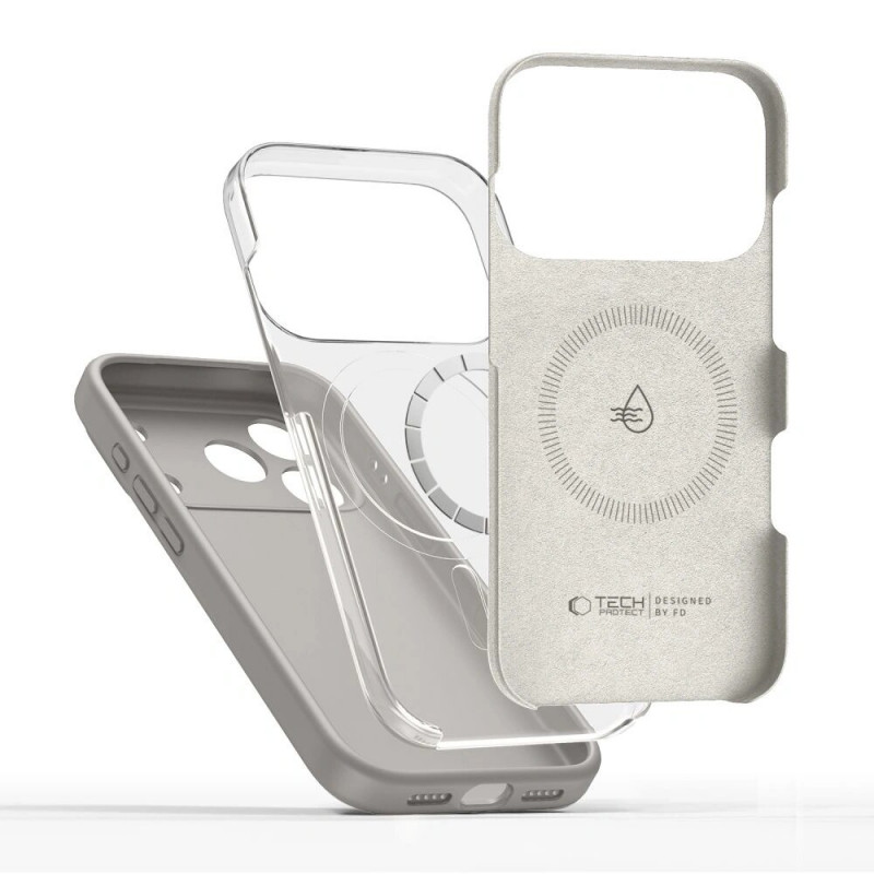 Tech-Protect Silicone MagSafe Hülle für Apple iPhone 17 Pro, steingrau