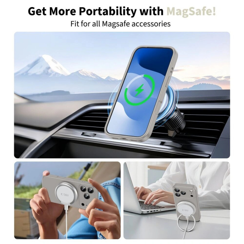 Tech-Protect Silicone MagSafe Hülle für Apple iPhone 17 Pro, steingrau