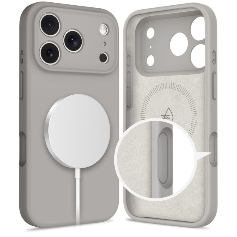 Tech-Protect Silicone MagSafe Hülle für Apple iPhone 17 Pro, steingrau