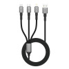 Tech-Protect UltraBoost DNA 3-in-1-Kabel USB-A auf Lightning / USB-C / Micro-USB, 3 A, 120 cm, eisengrau