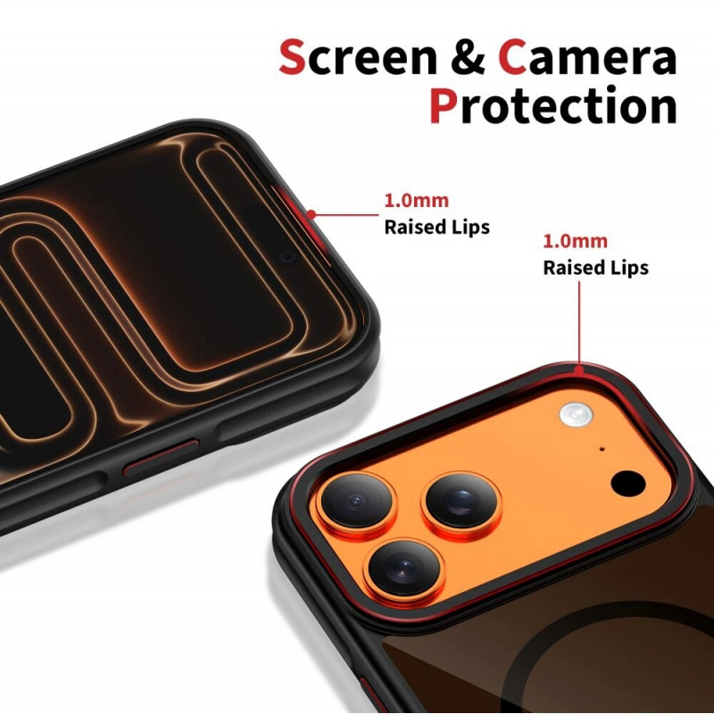Tech-Protect MagHybrid MagSafe Hülle für Apple iPhone 17 Pro, schwarz/rot