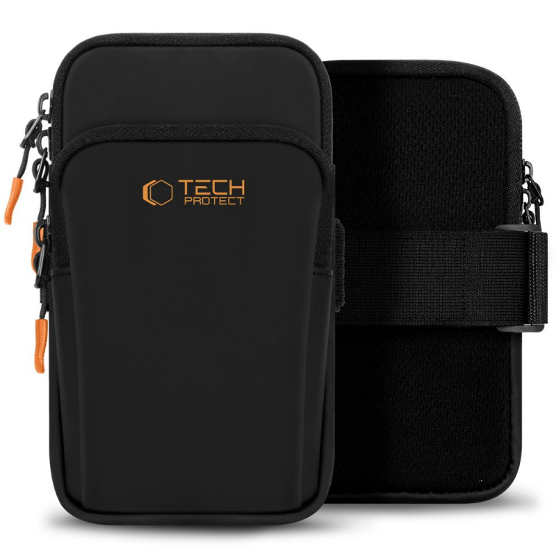 Tech-Protect M7 universelle Sport-Armbandhülle, schwarz/orange