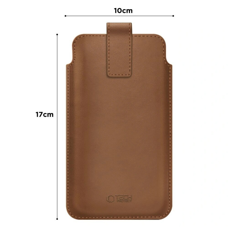 Tech-Protect SM65 universelle Handytasche, 6,0-6,9 Zoll, Öko-Leder, braun
