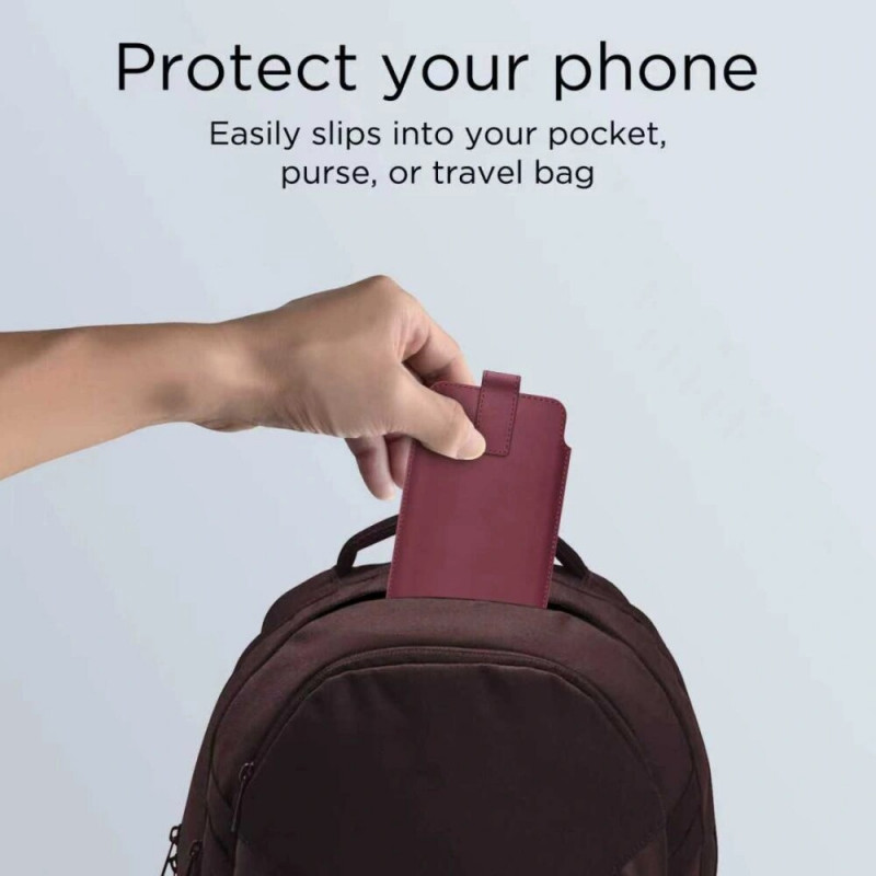 Tech-Protect SM65 universelle Handytasche, 6,0-6,9 Zoll, Öko-Leder, bordeaux