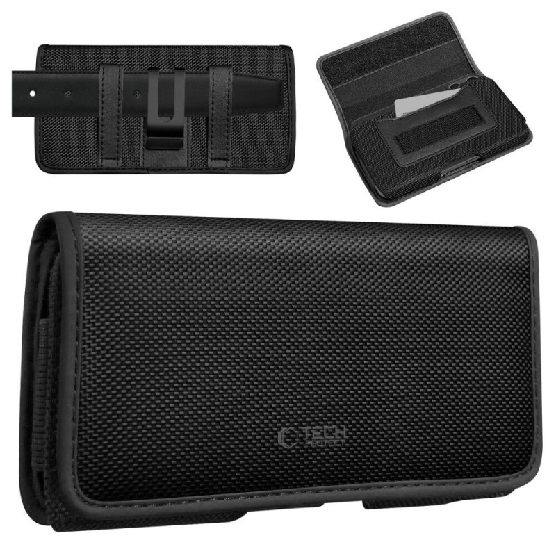 Tech-Protect SM90 universelle Handy-Gürteltasche, 5,8-6,8 Zoll, Nylon, schwarz