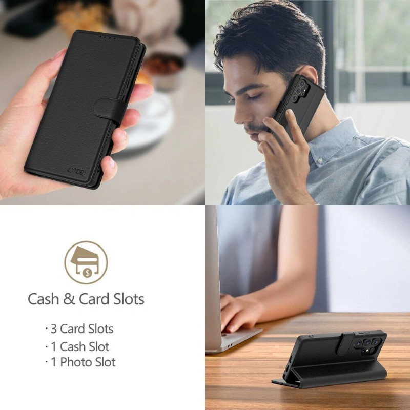 Tech-Protect Wallet Wallet-Hülle für Samsung Galaxy S25 FE, schwarz