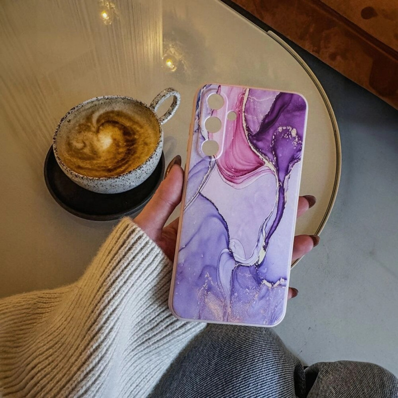 Tech-Protect Icon Silikonhülle für Samsung Galaxy S25 FE, Marmor, Rosa
