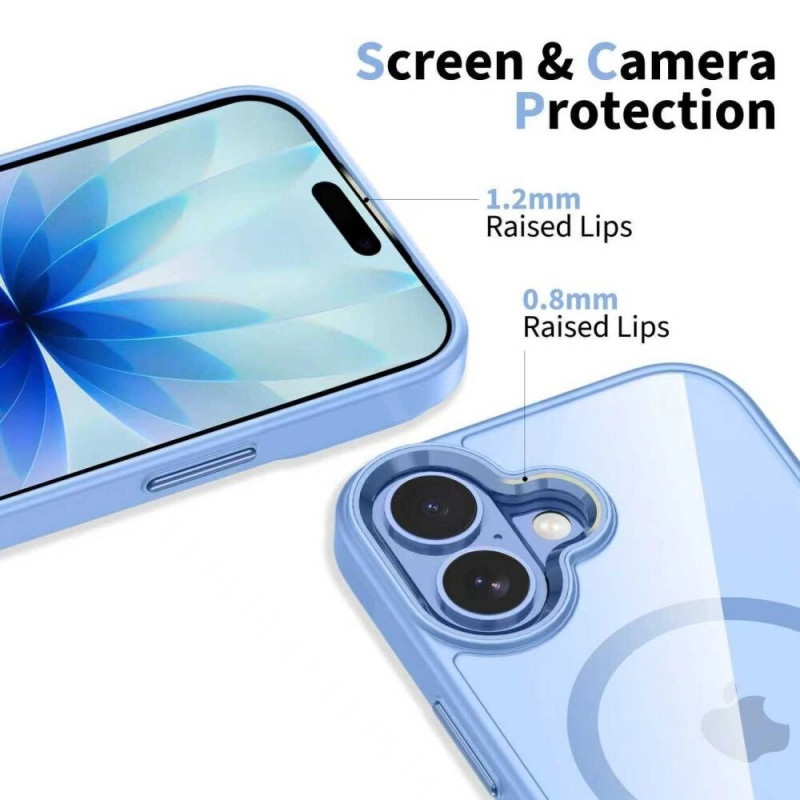 Tech-Protect MagMat MagSafe Hülle für Apple iPhone 17, Nebelblau/transparent