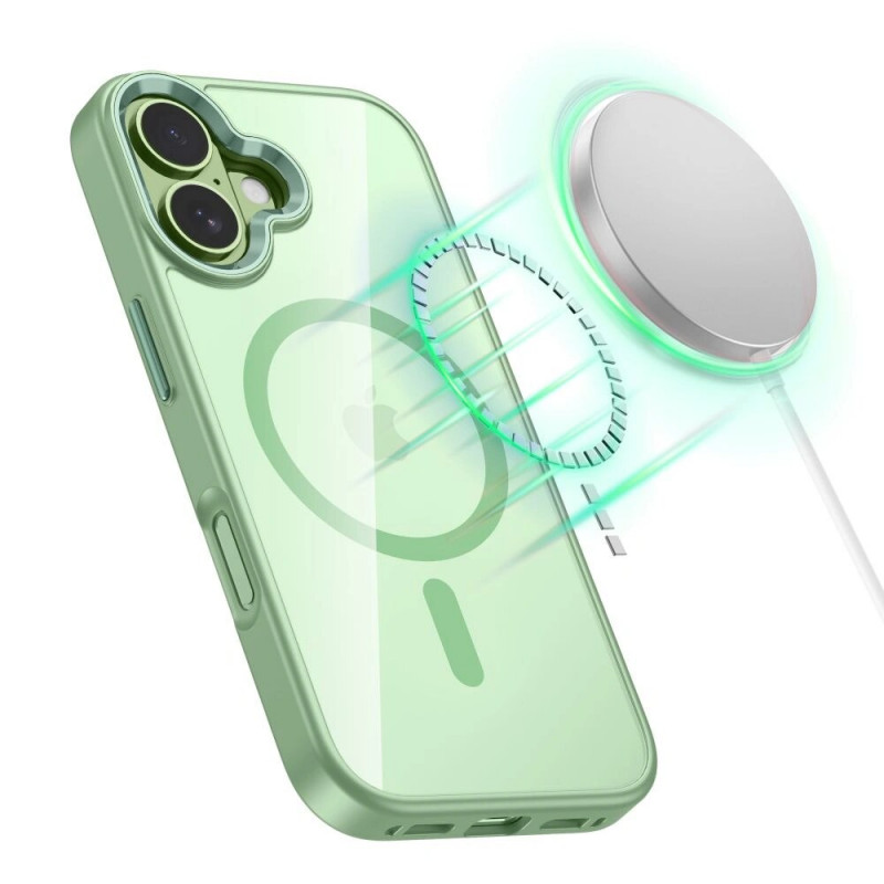 Tech-Protect MagMat MagSafe Hülle für Apple iPhone 17, Salbeigrün/transparent