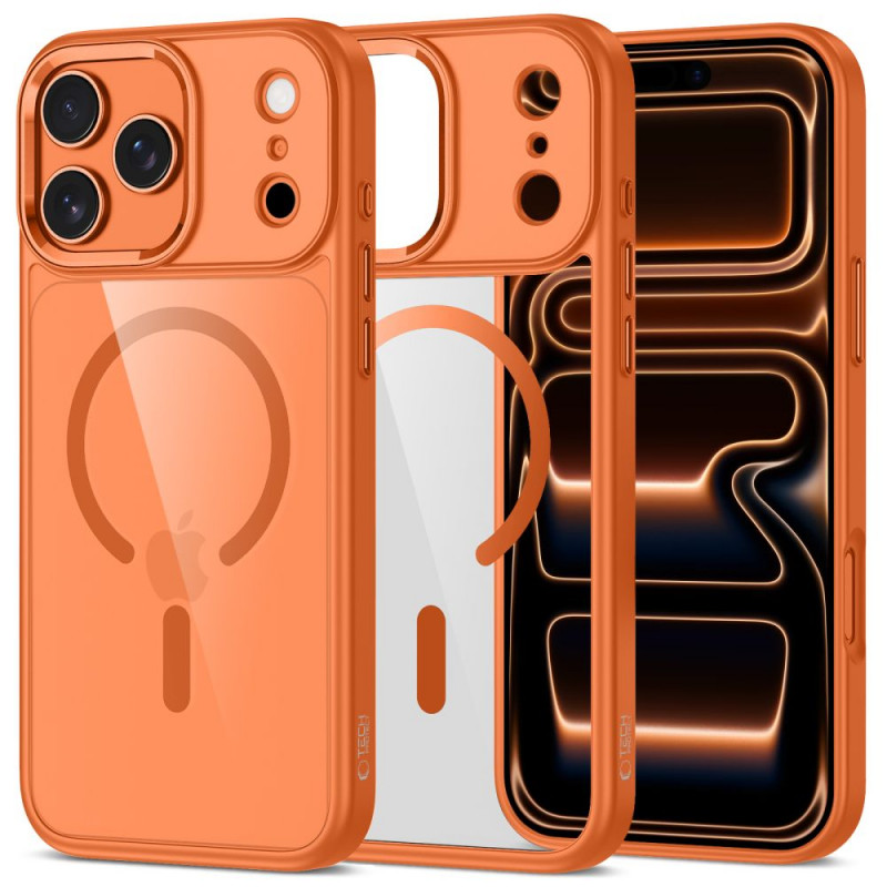 Tech-Protect MagMat MagSafe Hülle für Apple iPhone 17 Pro, Kosmisch-Orange/transparent, THP4752