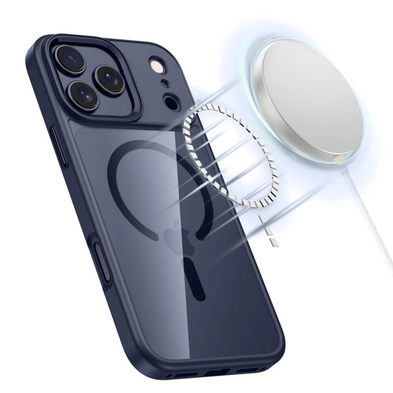Tech-Protect MagMat MagSafe Hülle für Apple iPhone 17 Pro, Tiefblau/transparent