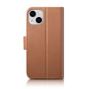 iCarer Wallet Case 2in1 Leder-Klapphülle für iPhone 14 Plus, Anti-RFID, braun (WMI14220727-BN)