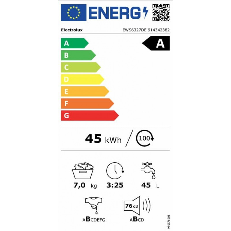 Electrolux EWS6327DE 600 Serie SensiCare Frontlader-Waschmaschine, 7 kg, Weiß