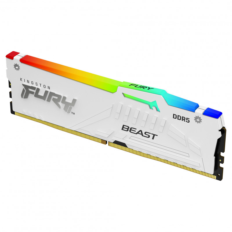 Kingston FURY Beast 16 GB DDR5-5600 CL40 DIMM-Speichermodul, RGB, weiß, KF556C40BWA-16