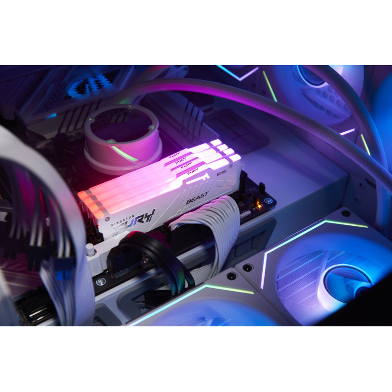Kingston FURY Beast 16 GB DDR5-5600 CL40 DIMM-Speichermodul, RGB, weiß, KF556C40BWA-16