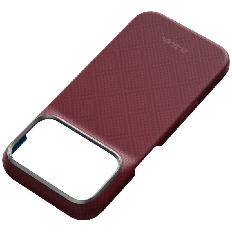 PITAKA Edge Case Argyle MagSafe Hülle für Apple iPhone 18 Pro / 17 Pro, burgunderrot