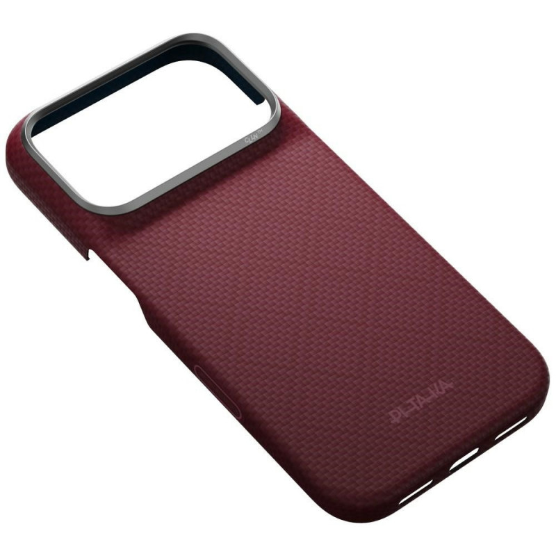 PITAKA Edge Case Argyle MagSafe Hülle für Apple iPhone 18 Pro / 17 Pro, burgunderrot