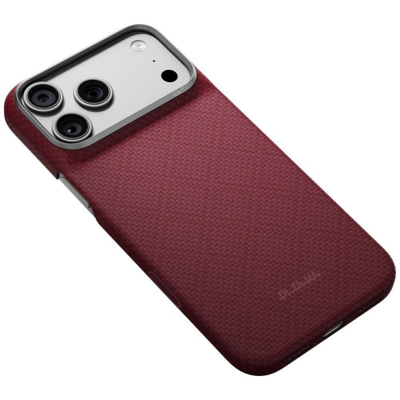 PITAKA Edge Case Argyle MagSafe Hülle für Apple iPhone 18 Pro Max / 17 Pro Max, burgunderrot