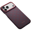 PITAKA Edge Case Argyle MagSafe Hülle für Apple iPhone 18 Pro Max / 17 Pro Max, blau-rot