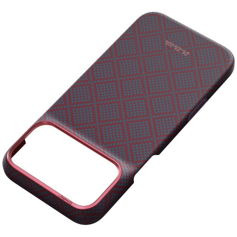 PITAKA Edge Case Argyle MagSafe Hülle für Apple iPhone 18 Pro Max / 17 Pro Max, blau-rot