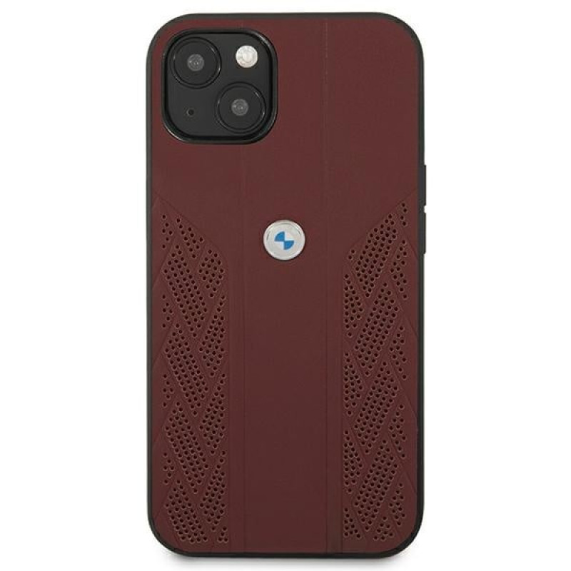 BMW BMHCP13MRSPPR Apple iPhone 13 Hardcase Leather Curve Perforate, Rot