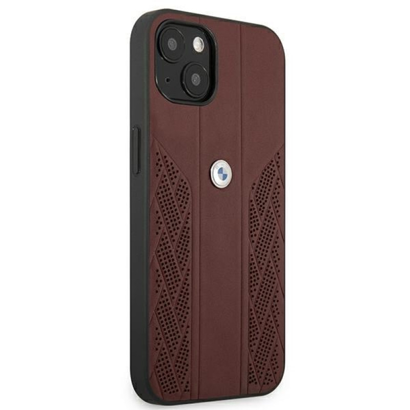 BMW BMHCP13MRSPPR Apple iPhone 13 Hardcase Leather Curve Perforate, Rot