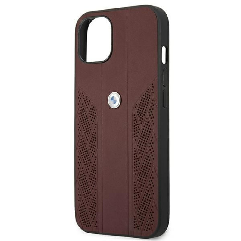 BMW BMHCP13MRSPPR Apple iPhone 13 Hardcase Leather Curve Perforate, Rot