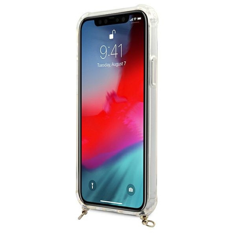 Guess GUHCP12MKC4GSGO Apple iPhone 12 / 12 Pro Hardcase Hülle 4G Gold Chain, Transparent