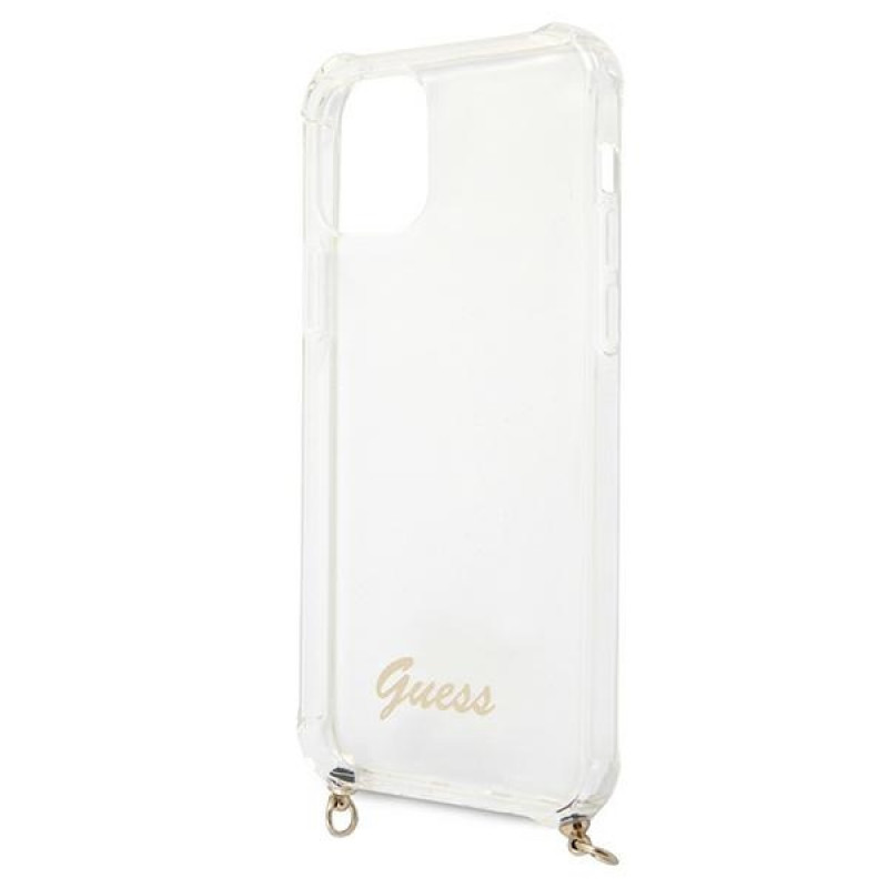 Guess GUHCP12MKC4GSGO Apple iPhone 12 / 12 Pro Hardcase Hülle 4G Gold Chain, Transparent