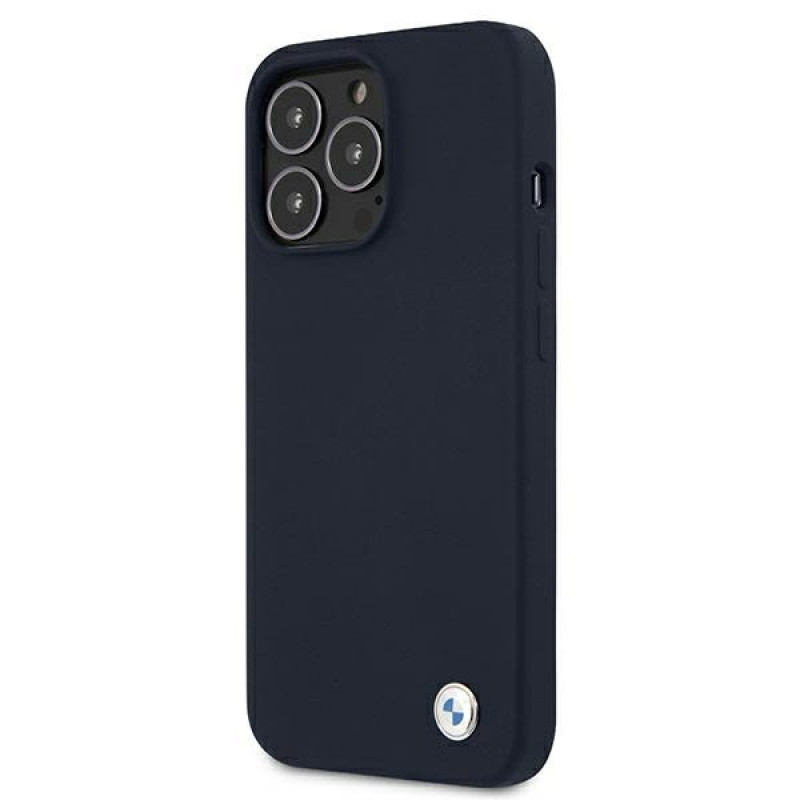 BMW BMHCP13XSILNA Apple iPhone 13 Pro Max Hardcase Hülle Silicone Signature, Marineblau
