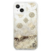 Guess GUHCP13SLGPEGO Apple iPhone 13 mini Hardcase Hülle Peony Liquid Glitter, Gold