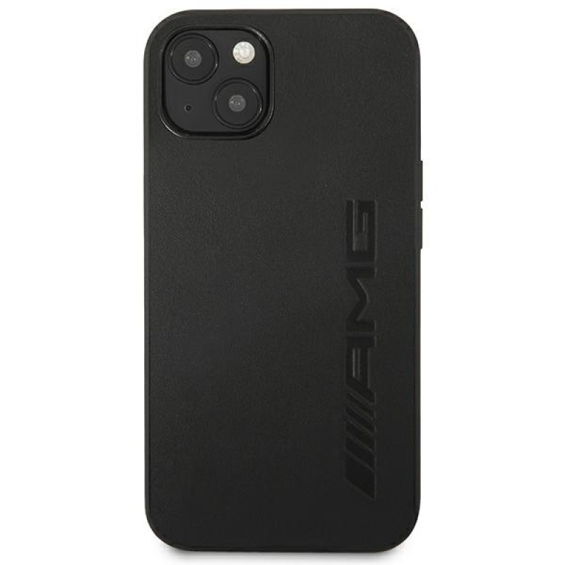 Mercedes-AMG AMHCP14MDOLBK Apple iPhone 14 Plus / 15 Plus Hardcase Leather Hot Stamped, Schwarz