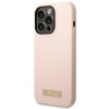 Guess Silikon-Hülle mit Metall-Logo, MagSafe-kompatibel, für Apple iPhone 14 Pro, Pink