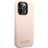 Guess Silikon-Hülle mit Metall-Logo, MagSafe-kompatibel, für Apple iPhone 14 Pro, Pink