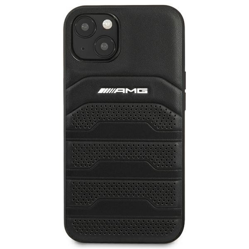 Mercedes-AMG AMHCP14MGSEBK Apple iPhone 14 Plus / 15 Plus Hardcase, Leather Debossed Lines, schwarz