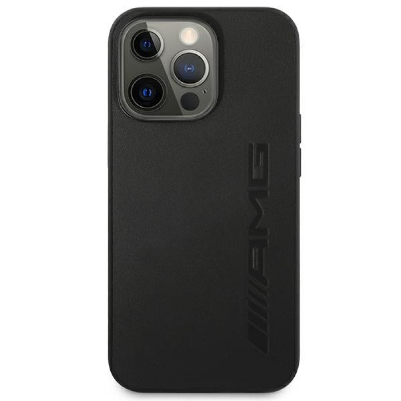 Mercedes-AMG AMHCP14XDOLBK Apple iPhone 14 Pro Max Hardcase, Leather Hot Stamped, schwarz