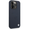 BMW BMHMP14XSILNA Apple iPhone 14 Pro Max Hülle, Silicone Metal Logo MagSafe, navy