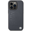 BMW BMHMP14XSLLNA Apple iPhone 14 Pro Max Hardcase Hülle, Leather Hot Stamp MagSafe, marineblau