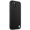 BMW BMHCP14MSLLBK Apple iPhone 14 Plus / 15 Plus Hülle, Leather Stamp, schwarz
