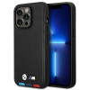 BMW BMHMP14X22PTDK Apple iPhone 14 Pro Max Hülle, Leather Stamp Tricolor MagSafe, schwarz